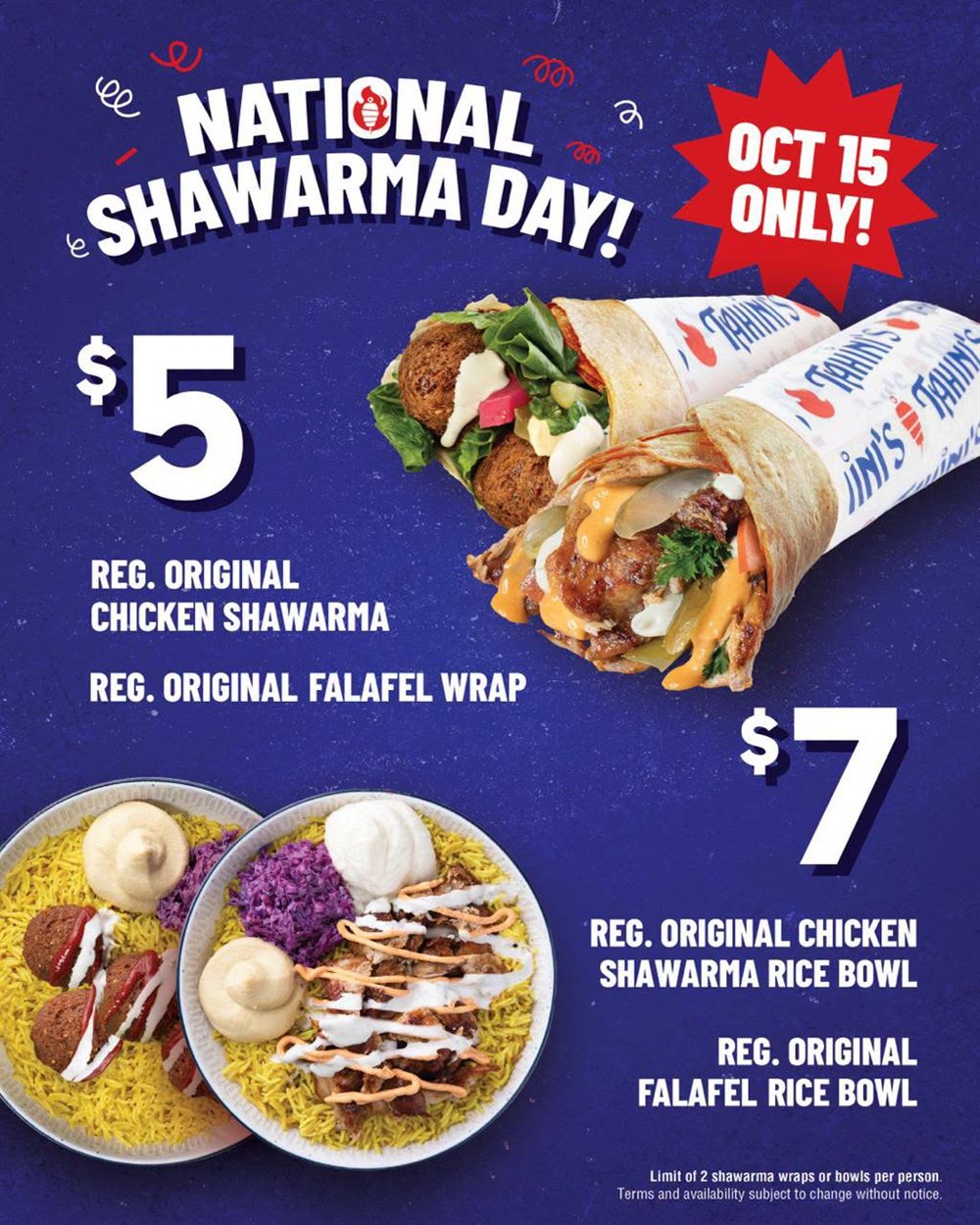 Osmow’s National Shawarma Day: $5 Wraps & $7 Rice Bowls – October 15 Only photo 1