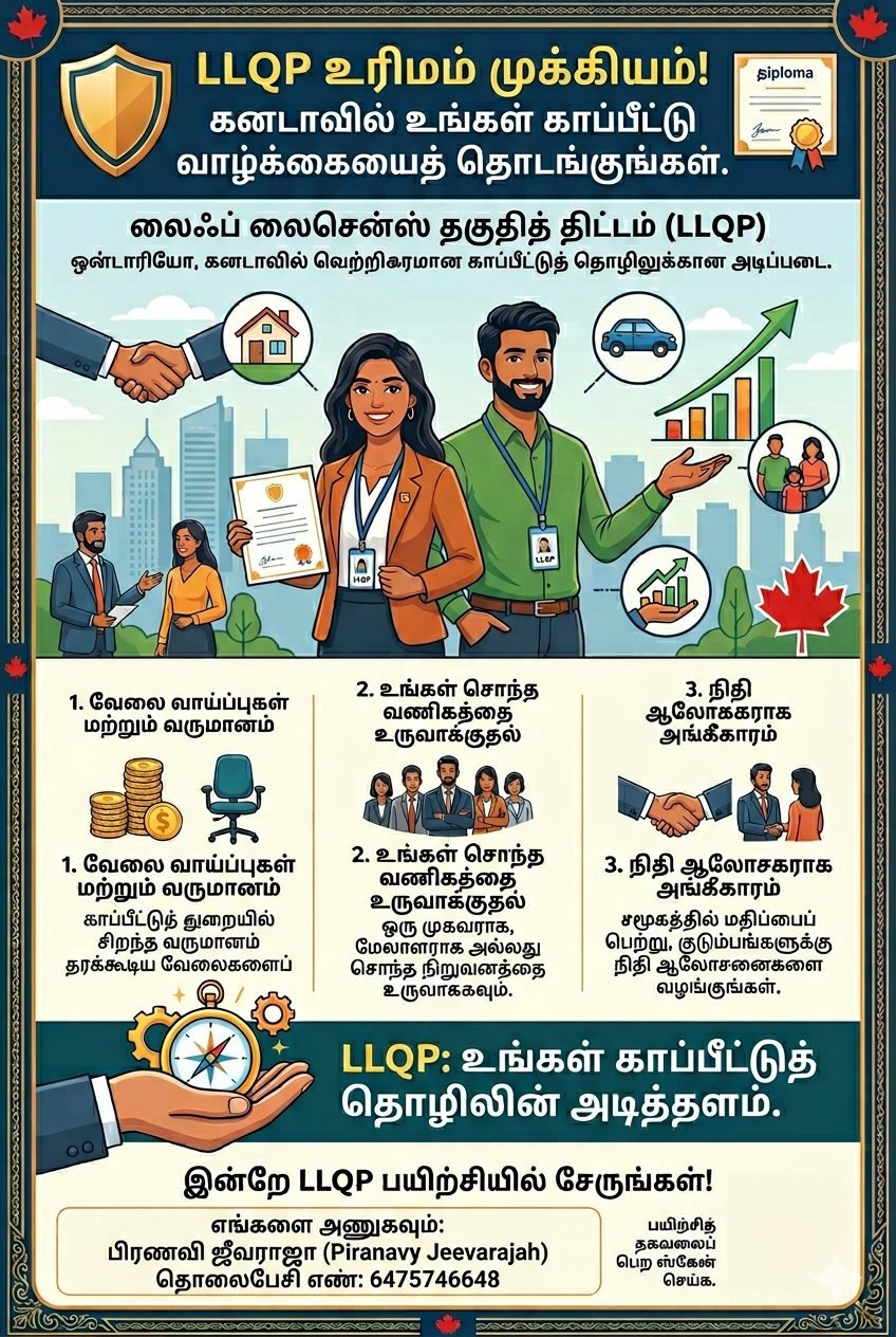 கனடாவில் LLQP காப்பீட்டுத் தொழில் பயிற்சி: முழு விவரங்கள்! photo 1