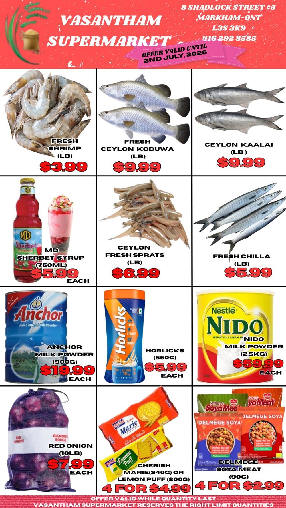 Vasantham Super Market Weekly Flyer - June 26 - July 2, 2026 photo 1