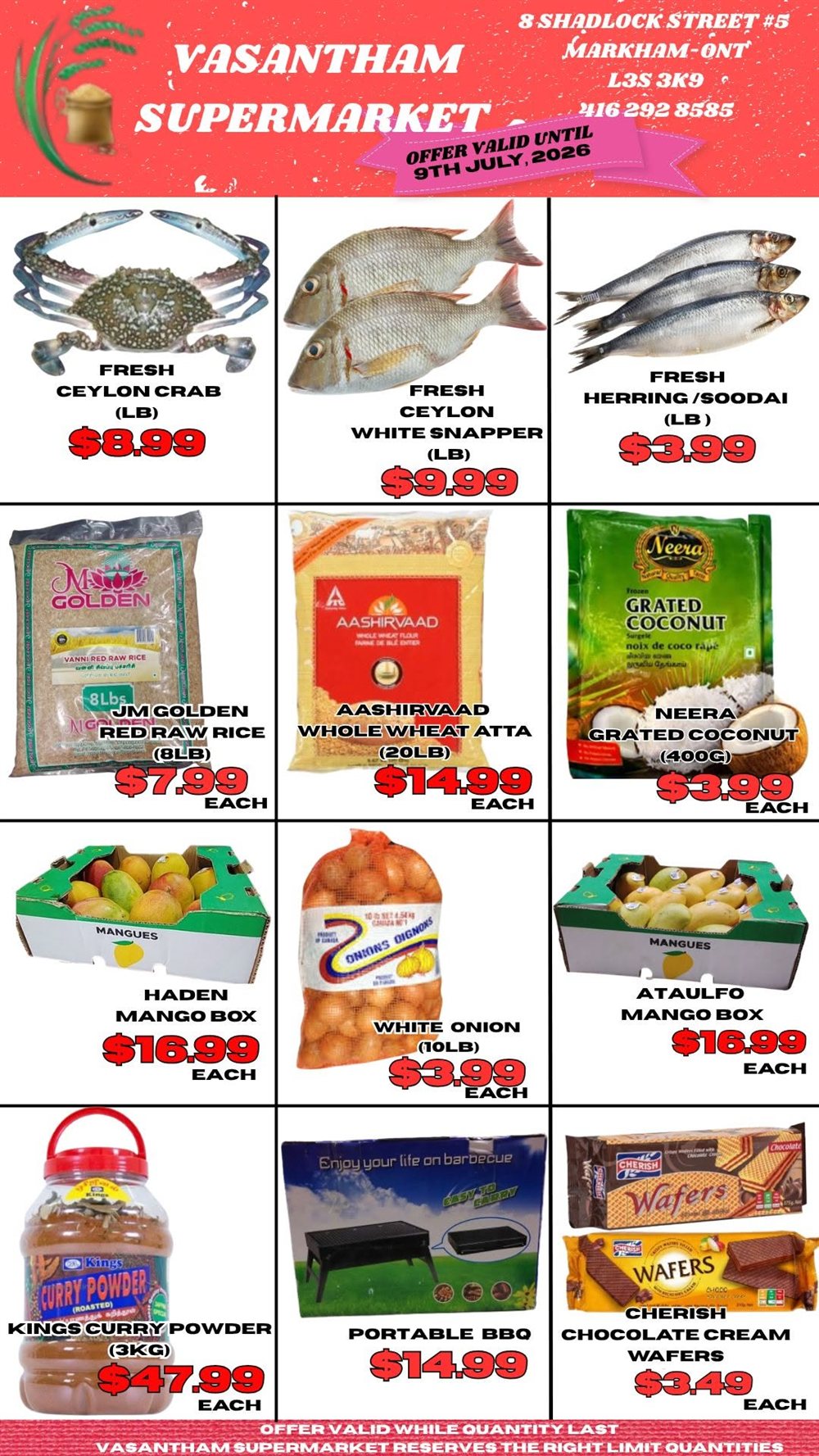Vasantham Super Market Weekly Flyer - July 3 - 9, 2026 photo 1