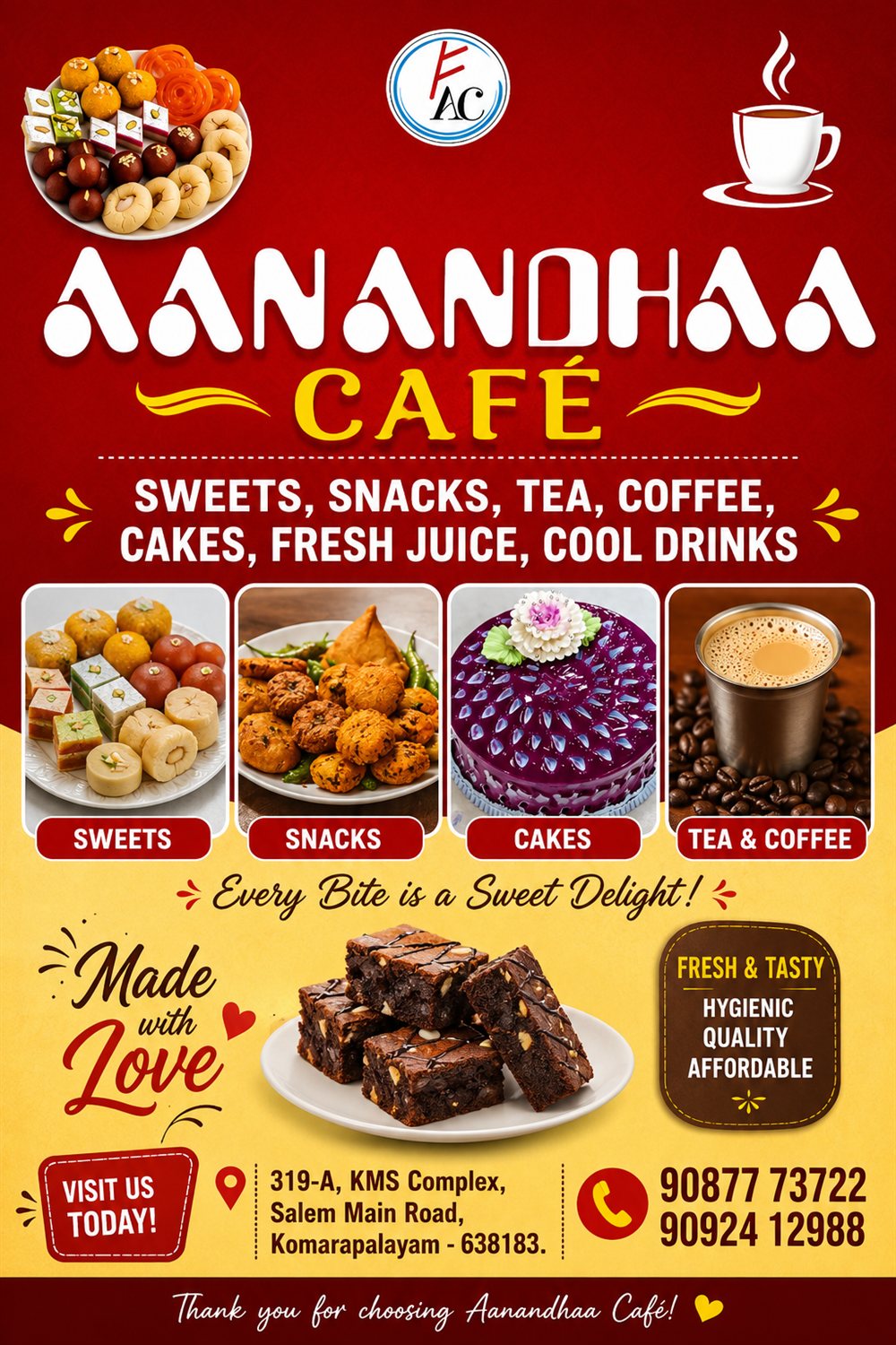 Best sweet and cake shop in komarapalayam photo 3