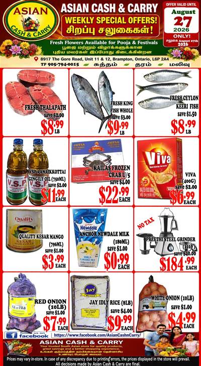 Asian Cash & Carry Weekly Flyer - August 21 - 27, 2026