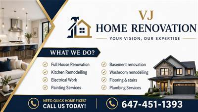 VJ Home Renovation in Ontario | Kitchens, Basements & More