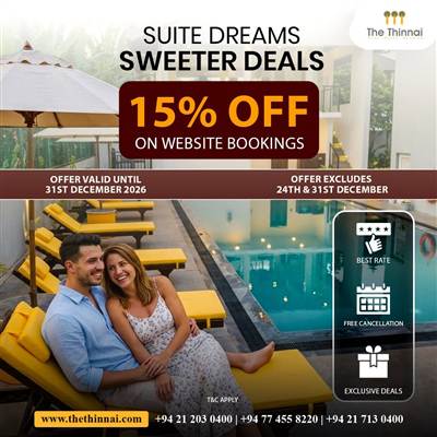 15% Off Website Bookings at The Thinnai