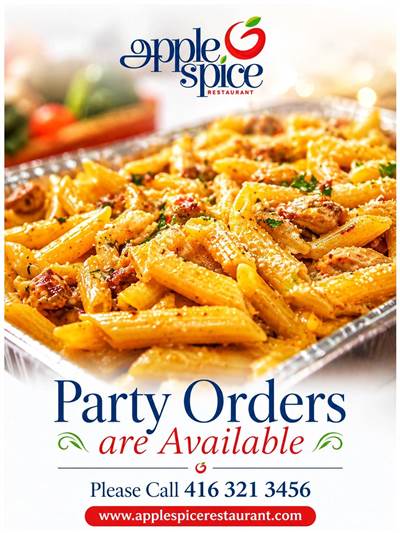 Apple Spice Restaurant: Catering & Party Food Orders in Toronto