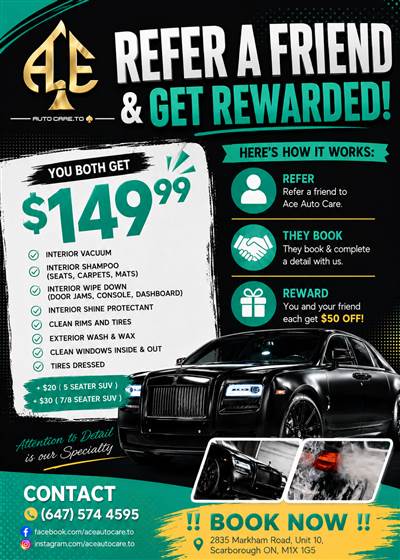 Refer a Friend Detailing Car Wash