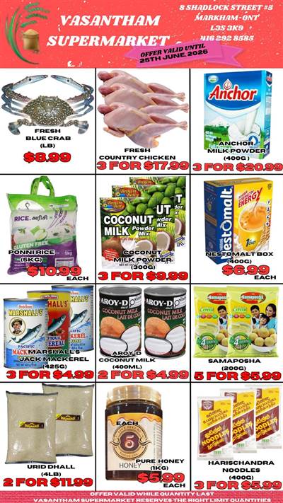 Vasantham Super Market Weekly Flyer – June 19–25, 2026