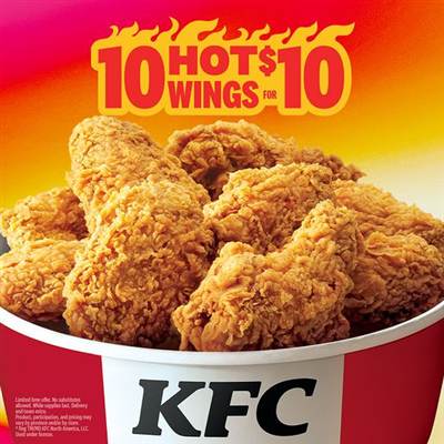 KFC Canada 10 Hot Wings for $10 Limited-Time Deal