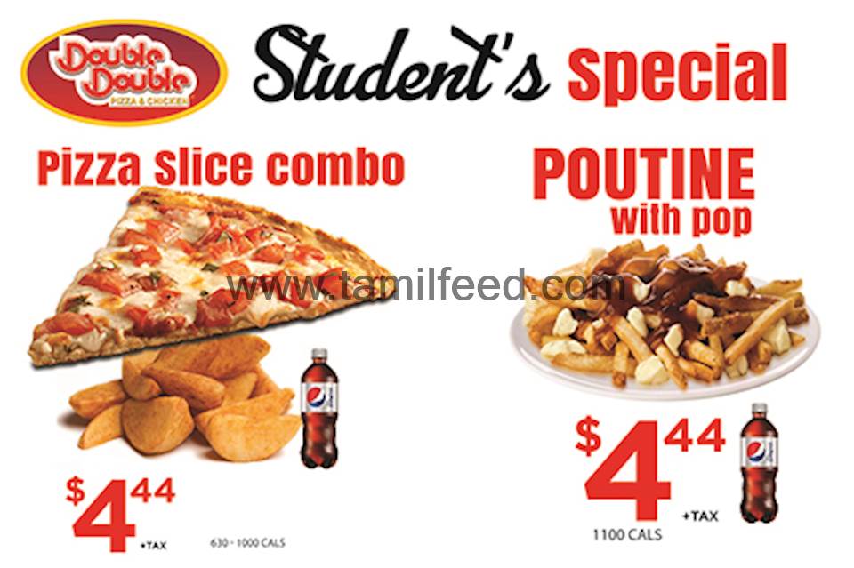 Student's Special Offer - Pizza Slice Combo and Poutine with POP at 2829 Kingston Road Business Location